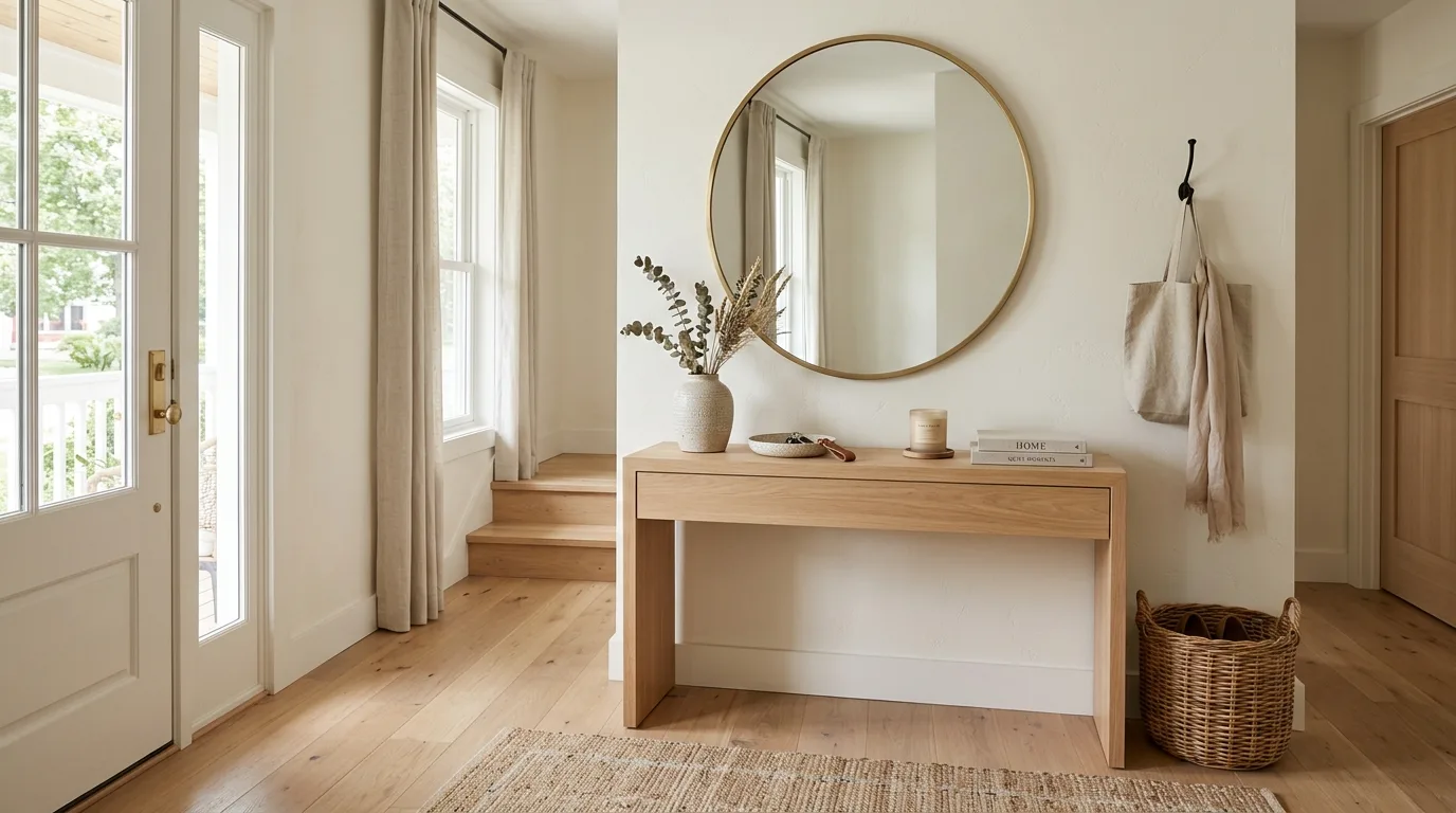 Use artwork that supports the calm direction of the home inspiration for a neutral home interior.